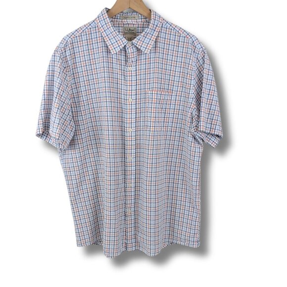 L.L. Bean Other - L.L. Bean 2XL Slightly Fitted Short Sleeve Plaid Shirt 100% Cotton Casual